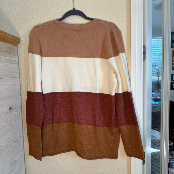 Pinque‎ by Buckle  sz large oversized poly blend crewneck striped sweater NWOT - Picture 4 of 11